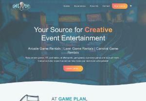 Game Plan Entertainment | Your Source for Event Entertainment - Retro arcade games, VR, pool tables, shuffleboards, yard games, over-sized games and so much more...