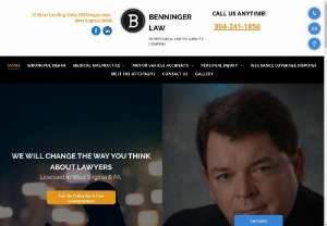 West Virginia Personal Injury Attorney - Personal injury lawyers at the West Virginia firm of Benninger Law help victims who have suffered an injury in an auto accident, injury accidents and medical malpractice in West Virginia and Pennsylvania.