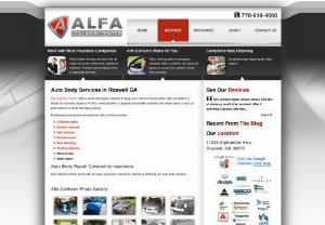 Collision Repair & Auto Body Repair Roswell GA - Alfa Collision in Roswell,  GA,  specializes in proficient,  quality auto body repair. They are master in collision repair,  detailing,  custom paint and auto body repair.