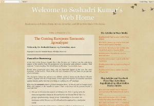 Seshadri Kumar Web Home - Seshadri Kumar's commentaries on politics,  music,  Bollywood,  movies,  sports,  education,  literature and all other topics. Focus is on India.