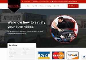 Auto Repair Services In Cartersville,  USA - Emergency road service to the North Georgia area,  RoadMaster On-site offering Mobile Auto Repair Service including Tires,  Alternators,  Starters,  Belts,  Hoses,  Radiators,  Waterpumps,  Themostates,  Batteries,  and other services.
