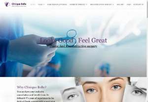 Clinique Belle - Advanced Plastic & Cosmetic Surgery - Clinique Belle is a Bangalore based Cosmetic Treatment Centre focused on Hair Transplantation,  Body Sculpting,  Face Lift Surgery,  Laser Hair Removal,  Laser Liposuction,  Abdominoplasty,  vitiligo surgery etc. With a quality assurance