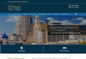 Hartford Divorce Attorney - The Hartford County family law attorney of the O'Neil Law Firm focuses on matrimonial law,  family law and personal injury cases in Connecticut.