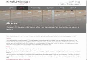 Archive Storage - The Archive Warehouse offers archive storage service across the country. They are well-known offsite document storage service provider of London who offer safe data storage and reduce your storage cost.