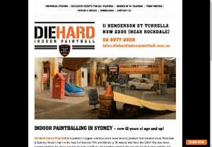Diehar Dindoor Paintball - Sydney's newest Indoor Activities Centre,  catering for Groups,  Corporate functions Teen parties 16yrs+. Click on our link to book or call 02 9567 1778.